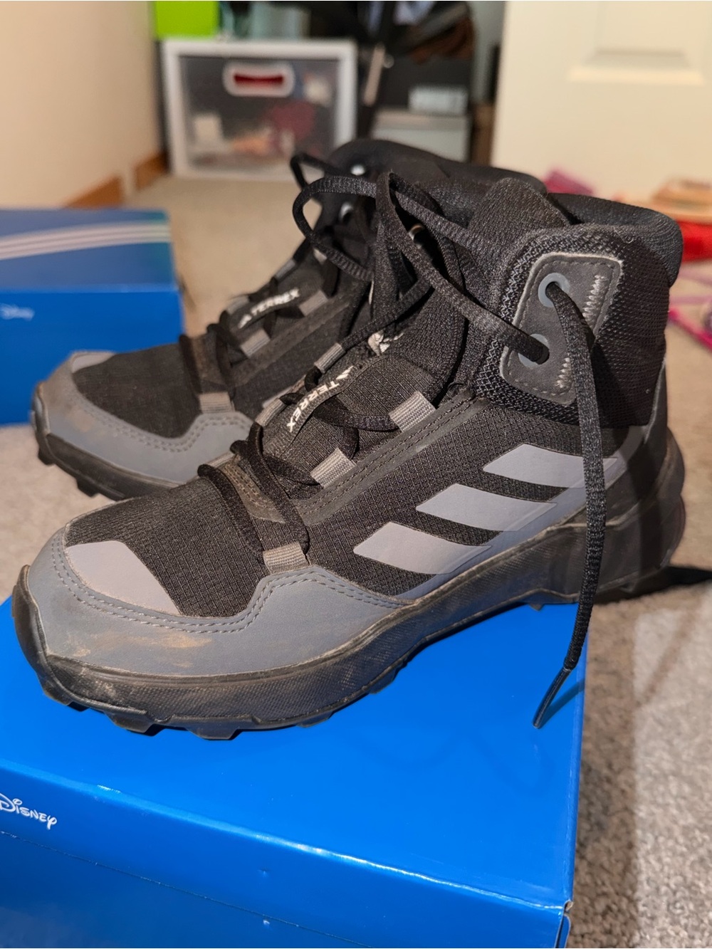 adidas Black and Grey Men's Trail Mid-Top winter  Boots